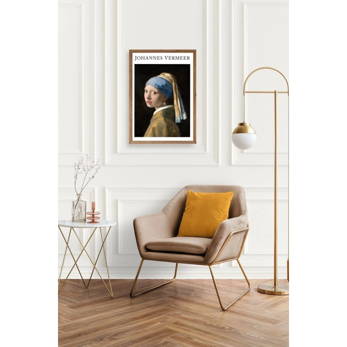 İnci Küpeli Kız Ahşap Çerçeveli Tablo 23 x 30