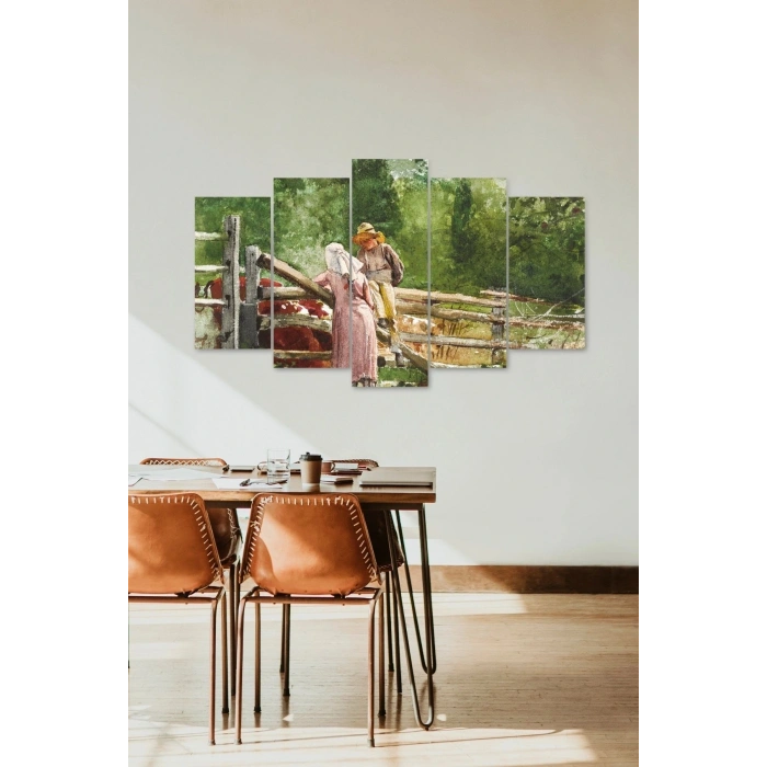 İnsan Manzarası 5 Parçalı Mdf Tablo 60 x 100