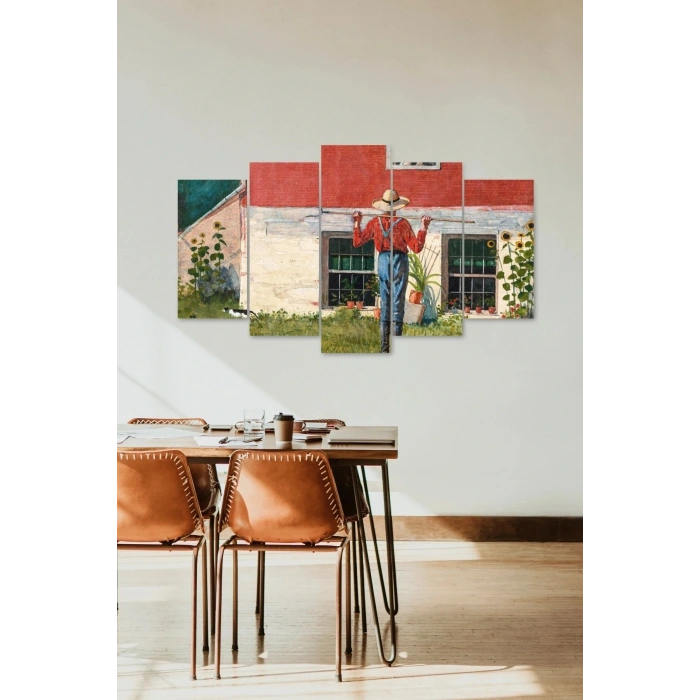 İnsan Manzarası 5 Parçalı Mdf Tablo 60 x 100