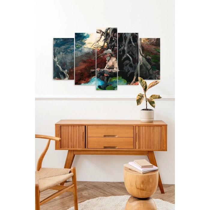 İnsan Manzarası 5 Parçalı Mdf Tablo 60 x 100