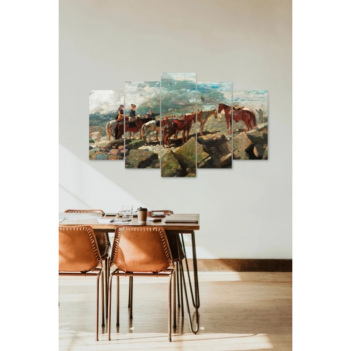 İnsan Manzarası 5 Parçalı Mdf Tablo 60 x 100