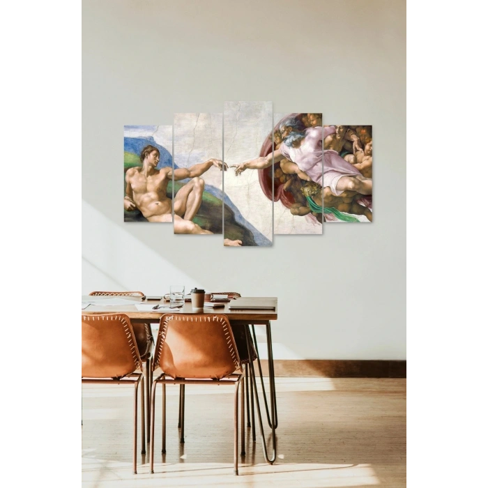 İnsan Manzarası 5 Parçalı Mdf Tablo 60 x 100
