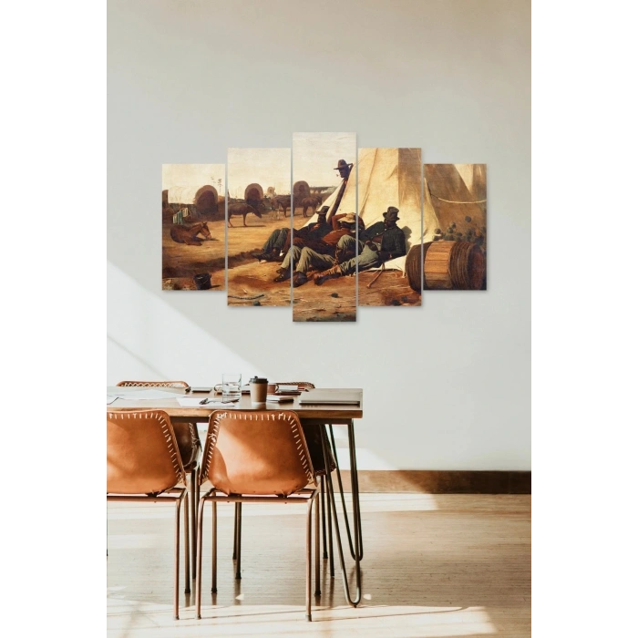 İnsan Manzarası 5 Parçalı Mdf Tablo 60 x 100