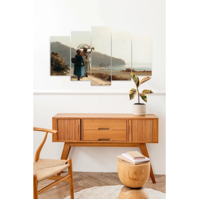 İnsan Manzarası 5 Parçalı Mdf Tablo 60 x 100