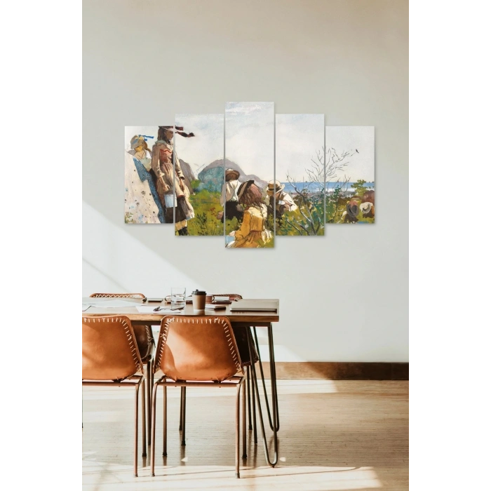 İnsan Manzarası 5 Parçalı Mdf Tablo 60 x 100