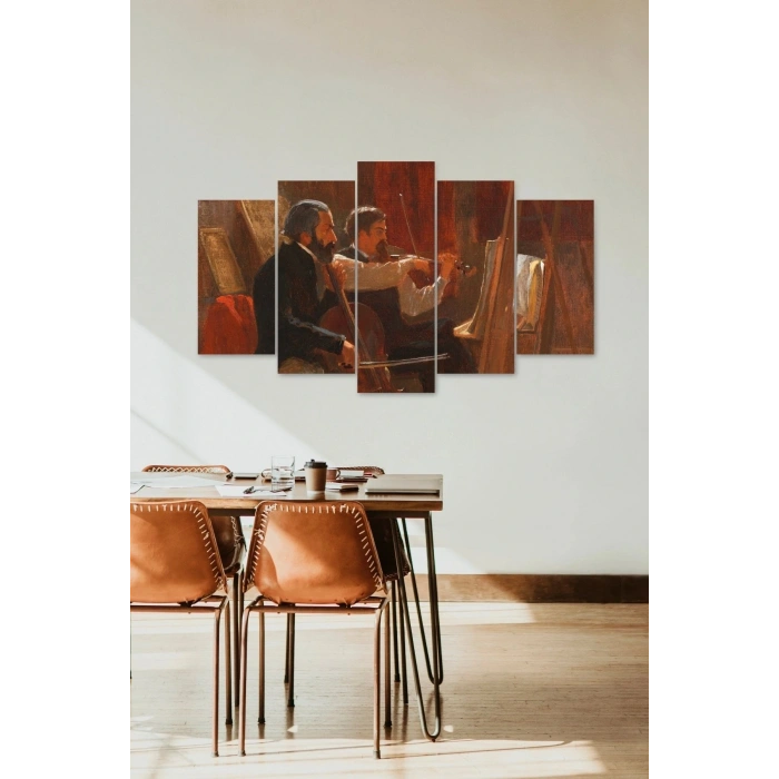 İnsan Manzarası 5 Parçalı Mdf Tablo 60 x 100