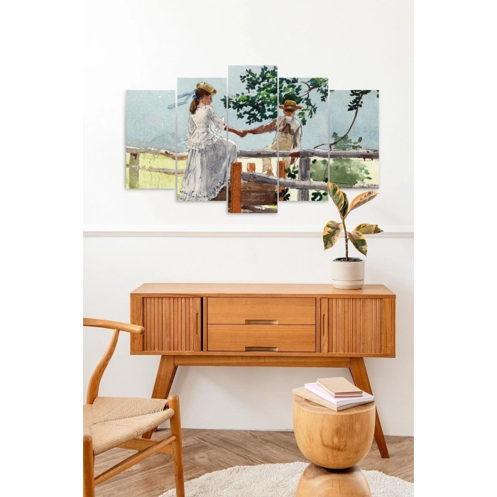 İnsan Manzarası 5 Parçalı Mdf Tablo 60 x 100