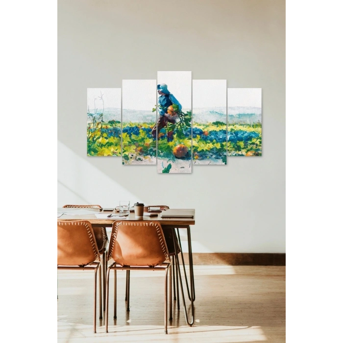 İnsan Manzarası 5 Parçalı Mdf Tablo 60 x 100
