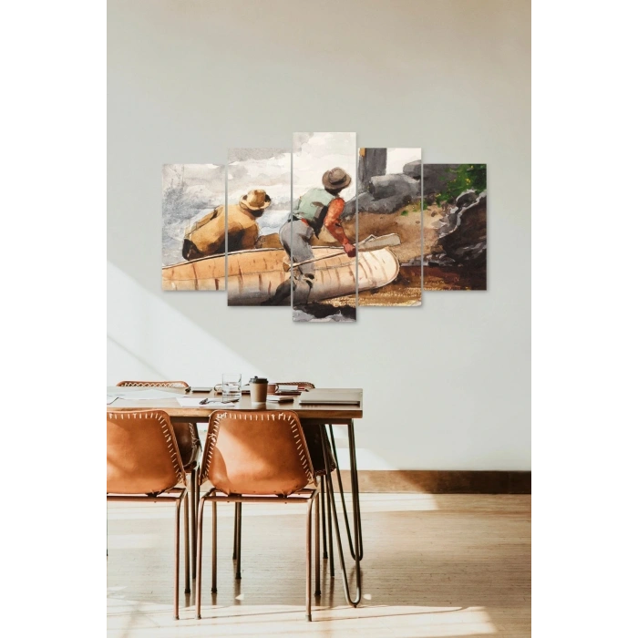 İnsan Manzarası 5 Parçalı Mdf Tablo 60 x 100