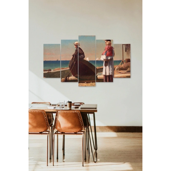 İnsan Manzarası 5 Parçalı Mdf Tablo 60 x 100