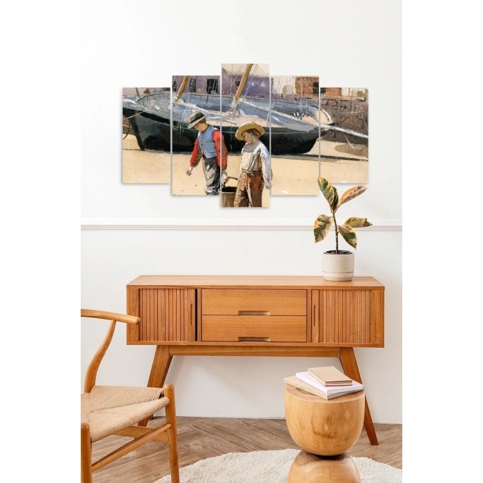 İnsan Manzarası 5 Parçalı Mdf Tablo 60 x 100