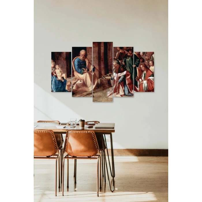 İnsan Manzarası 5 Parçalı Mdf Tablo 60 x 100