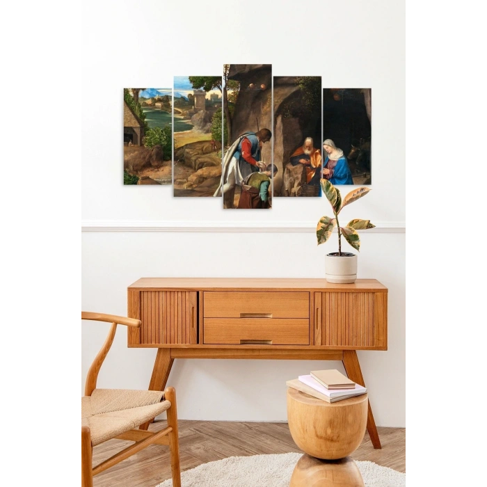 İnsan Manzarası 5 Parçalı Mdf Tablo 60 x 100