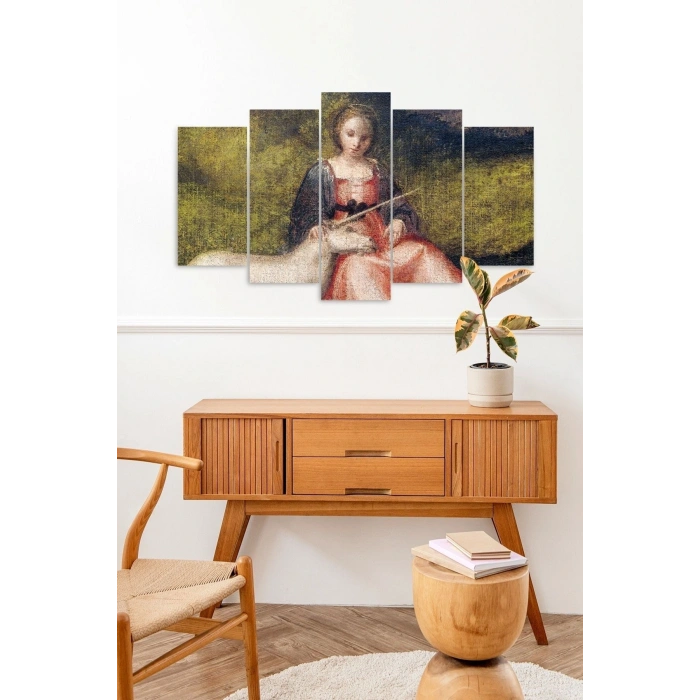 İnsan Manzarası 5 Parçalı Mdf Tablo 60 x 100