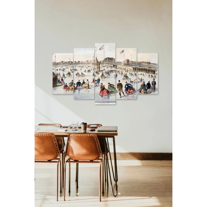 İnsan Manzarası 5 Parçalı Mdf Tablo 60 x 100