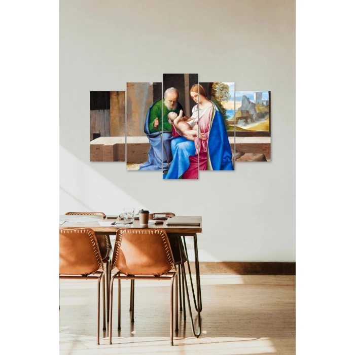 İnsan Manzarası 5 Parçalı Mdf Tablo 60 x 100