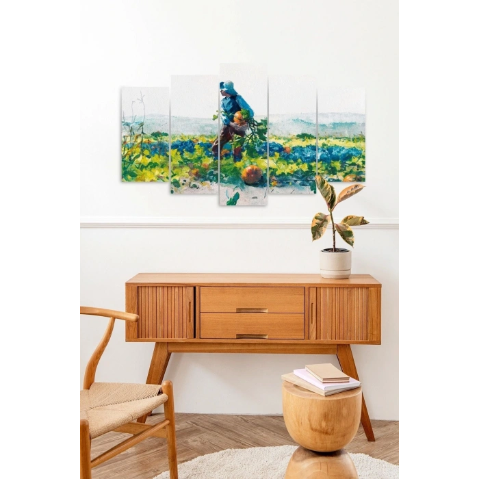İnsan Manzarası 5 Parçalı Mdf Tablo 60 x 100