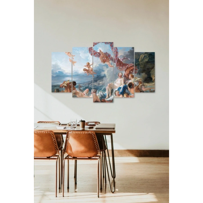 İnsan Manzarası 5 Parçalı Mdf Tablo 60 x 100