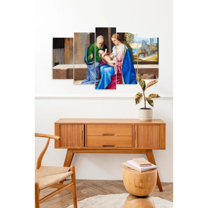 İnsan Manzarası 5 Parçalı Mdf Tablo 60 x 100