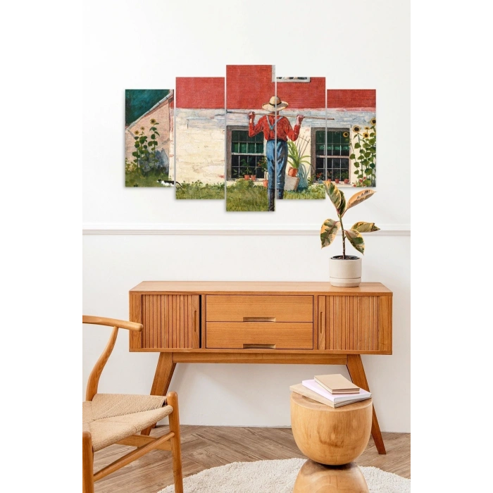 İnsan Manzarası 5 Parçalı Mdf Tablo 60 x 100