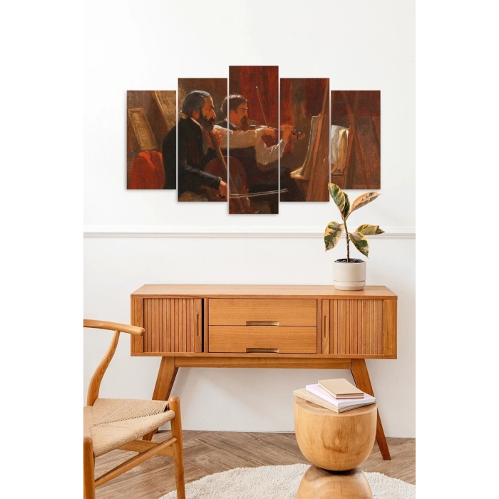 İnsan Manzarası 5 Parçalı Mdf Tablo 60 x 100