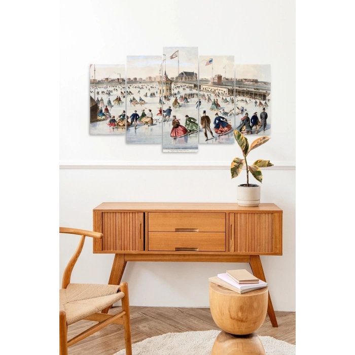 İnsan Manzarası 5 Parçalı Mdf Tablo 60 x 100