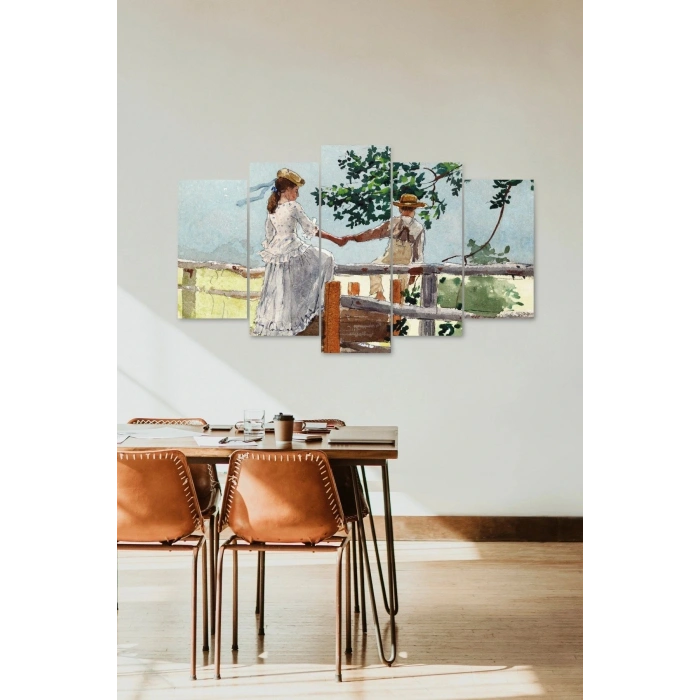 İnsan Manzarası 5 Parçalı Mdf Tablo 60 x 100