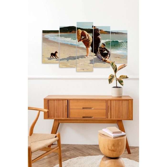 İnsan Manzarası 5 Parçalı Mdf Tablo 60 x 100