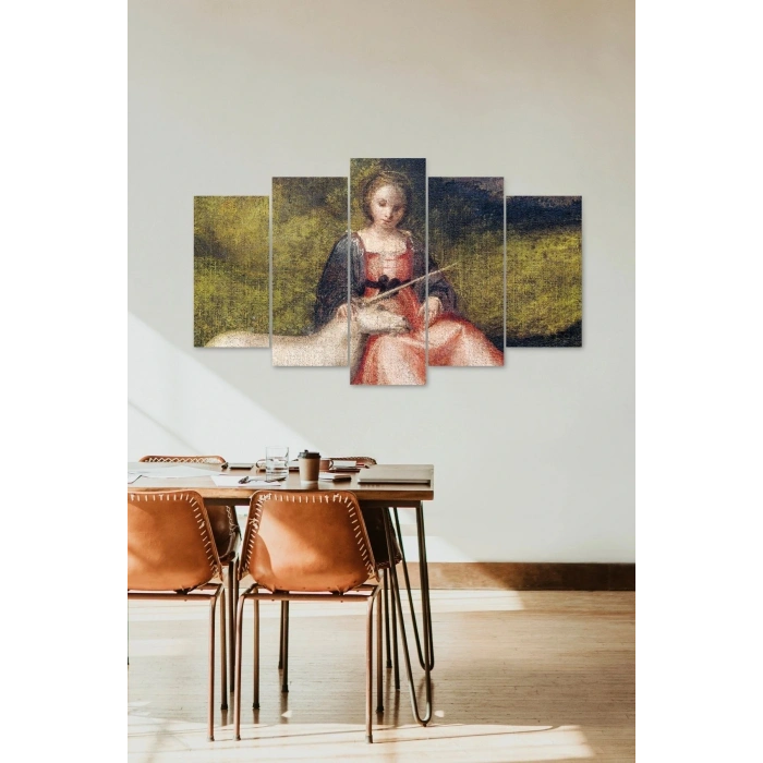 İnsan Manzarası 5 Parçalı Mdf Tablo 60 x 100