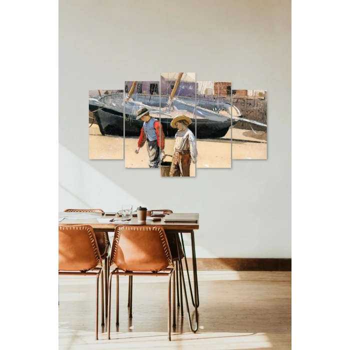 İnsan Manzarası 5 Parçalı Mdf Tablo 60 x 100