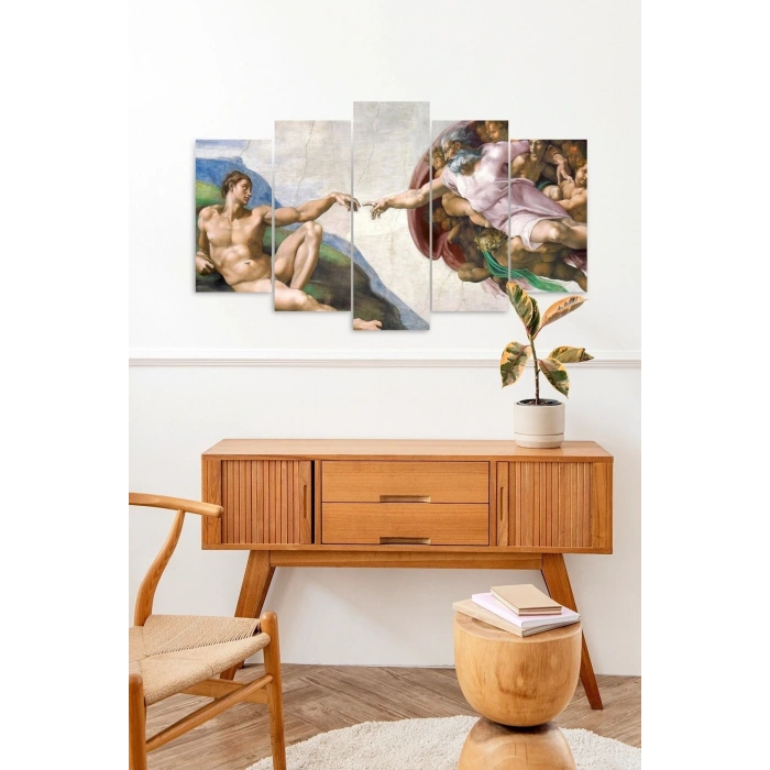İnsan Manzarası 5 Parçalı Mdf Tablo 60 x 100