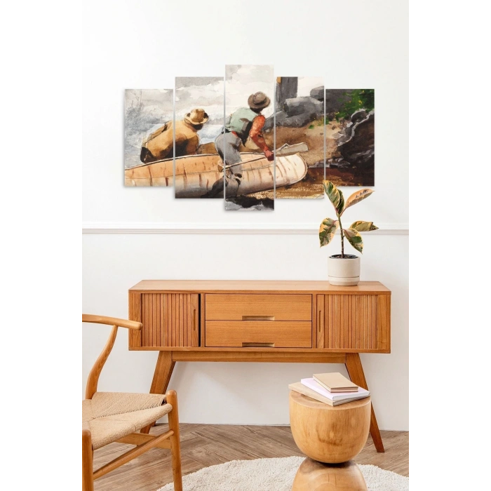 İnsan Manzarası 5 Parçalı Mdf Tablo 60 x 100