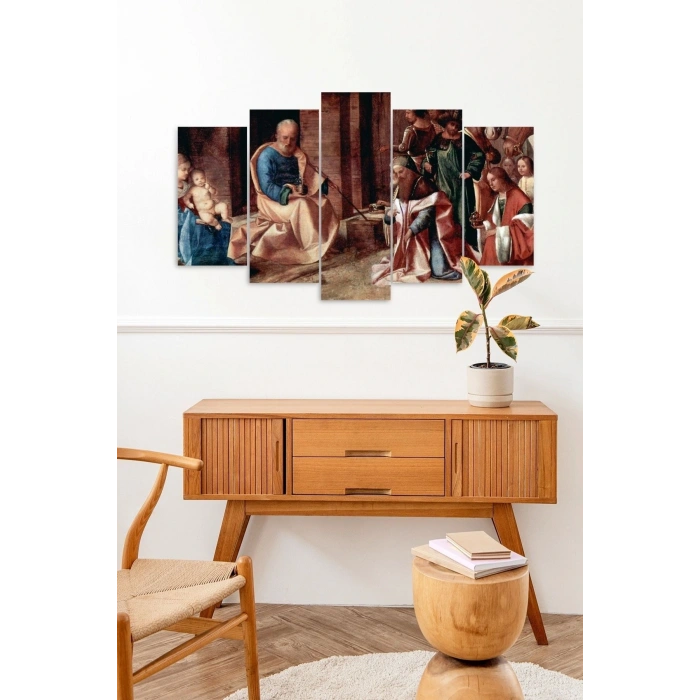 İnsan Manzarası 5 Parçalı Mdf Tablo 60 x 100