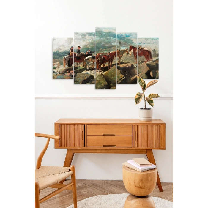 İnsan Manzarası 5 Parçalı Mdf Tablo 60 x 100