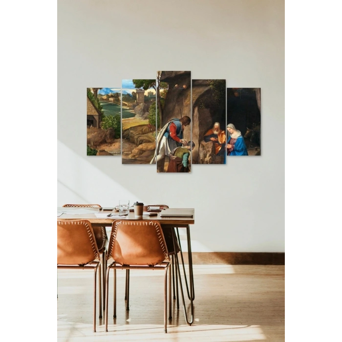 İnsan Manzarası 5 Parçalı Mdf Tablo 60 x 100