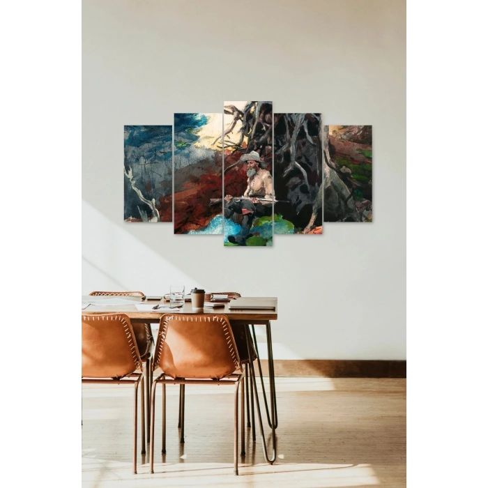 İnsan Manzarası 5 Parçalı Mdf Tablo 60 x 100
