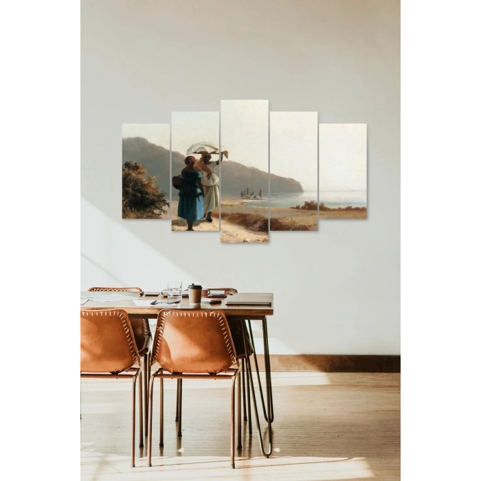 İnsan Manzarası 5 Parçalı Mdf Tablo 60 x 100