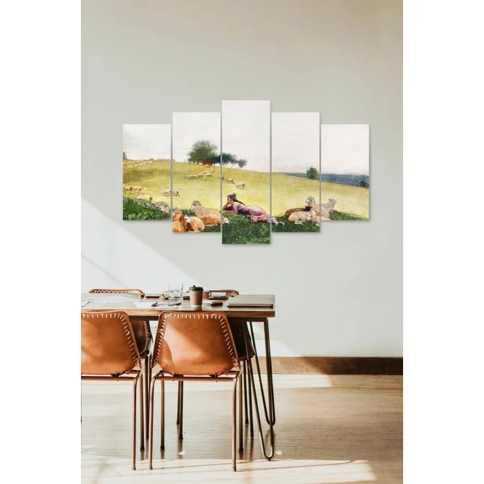 İnsan Manzarası5 Parçalı Mdf Tablo 60 x 100