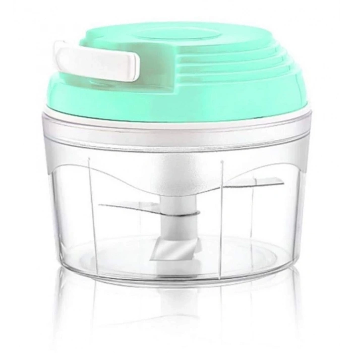 İpli El Rondosu 3 Bıçaklı Pratik İp Çekmeli Doğrayıcı Mutfak Mini Rota (5365)