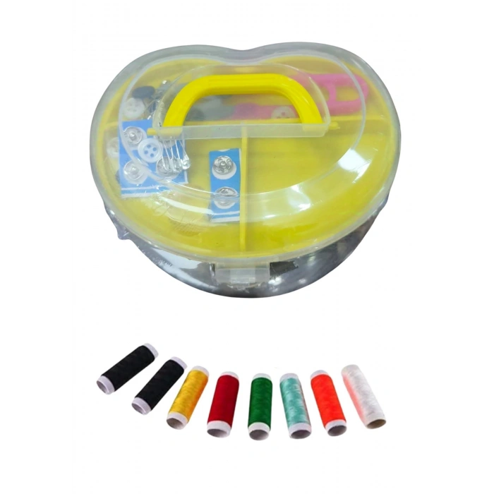İplik Set Büyük Kalp Plastik Dikiş Seti
