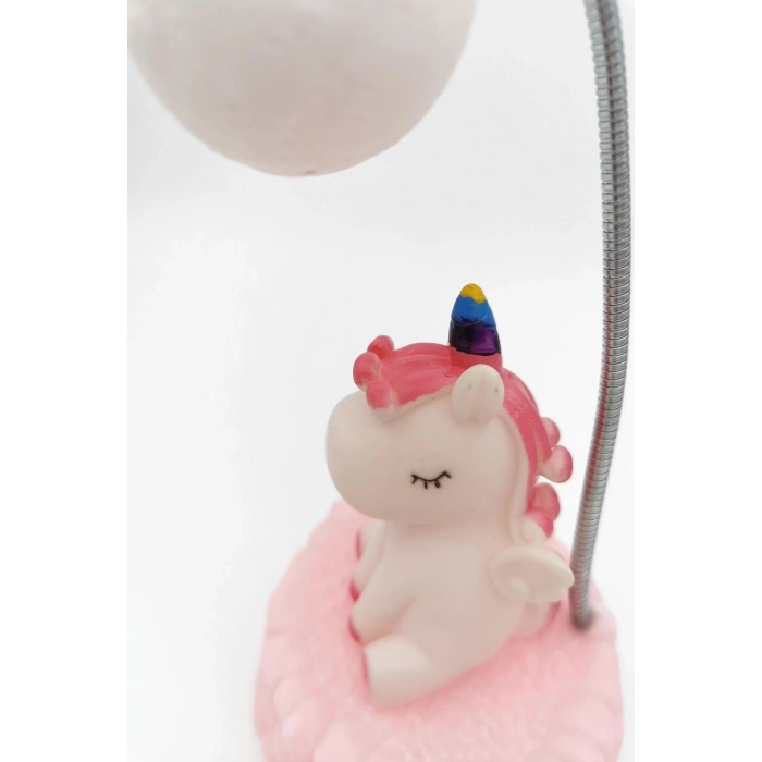 Işık Altında Renk Değiştiren Pembe Unicorn Dekoratif Gece Lambası (5365)