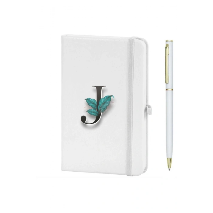 J Harfi Çiçek Baskılı Defter