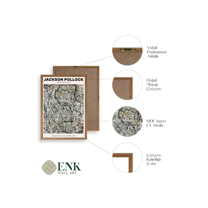 Jackson Polloc Ahşap Çerçeveli Tablo 23 x 30