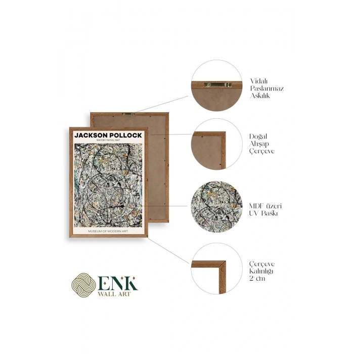 Jackson Polloc Ahşap Çerçeveli Tablo 23 x 30