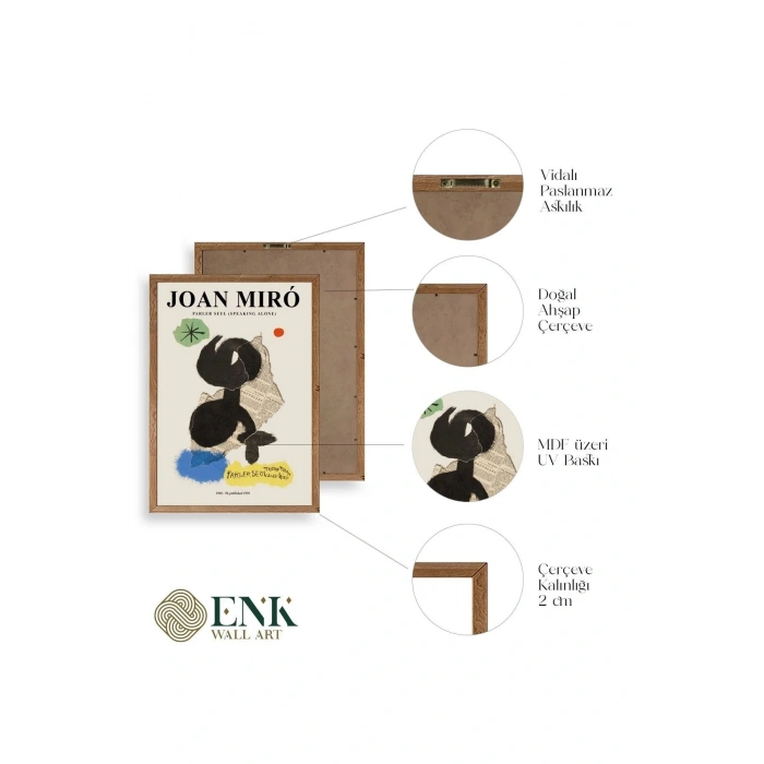 Joan Miro Ahşap Çerçeveli Tablo 23 x 30