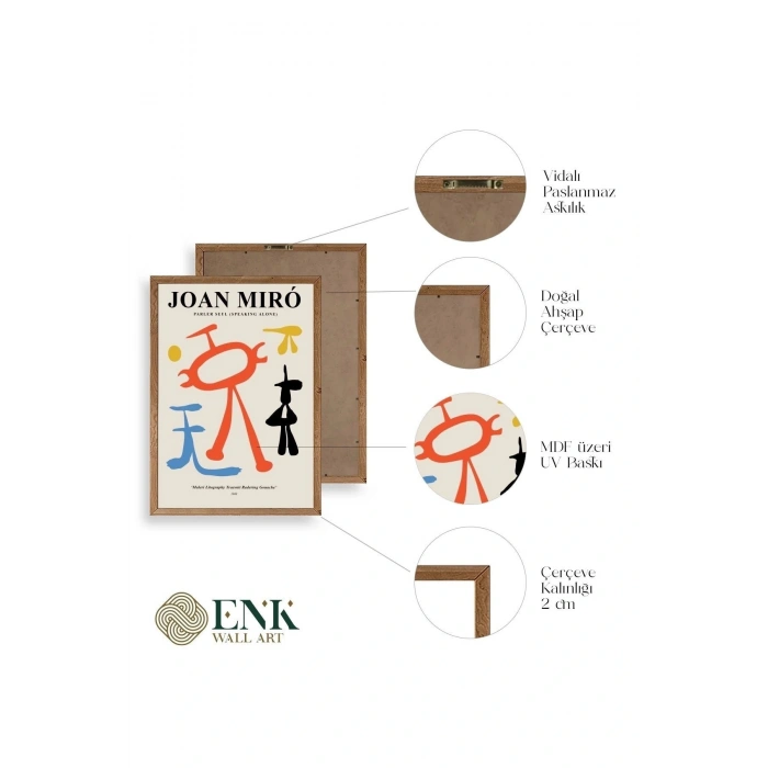 Joan Miro Ahşap Çerçeveli Tablo 30 x 42
