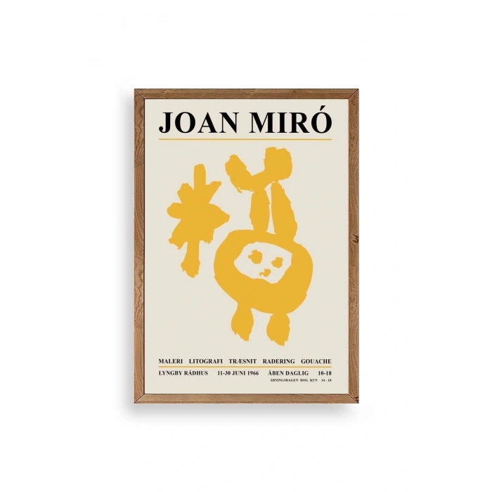 Joan Miro Ahşap Çerçeveli Tablo 50 x 70