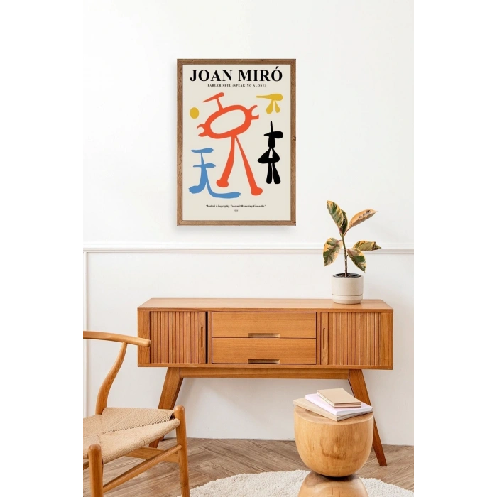 Joan Miro Ahşap Çerçeveli Tablo 50 x 70