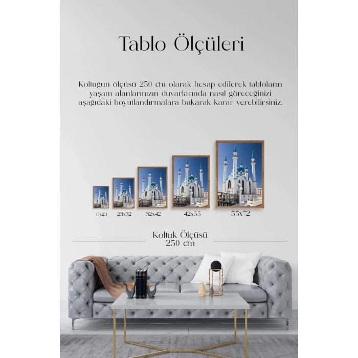 Kabe Camii Ahşap Çerçeveli Tablo 17 x 23