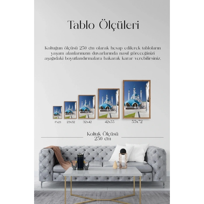 Kabe Camii Ahşap Çerçeveli Tablo 17 x 23
